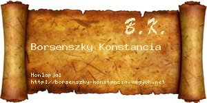 Borsenszky Konstancia névjegykártya